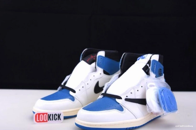DH3227-105 and Blue Jordan 1 Air Scott Travis White 1105
